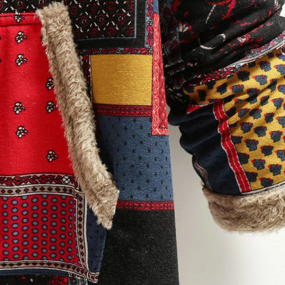 Connie - Linen Print Hooded Sweatshirt