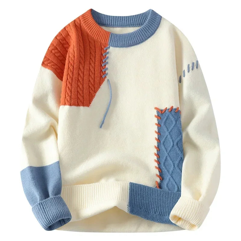Julian - Strickpullover Patchwork Pullover