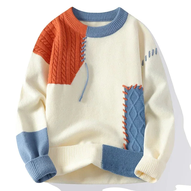 Julian - Strickpullover Patchwork Pullover