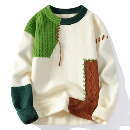 Julian - Strickpullover Patchwork Pullover