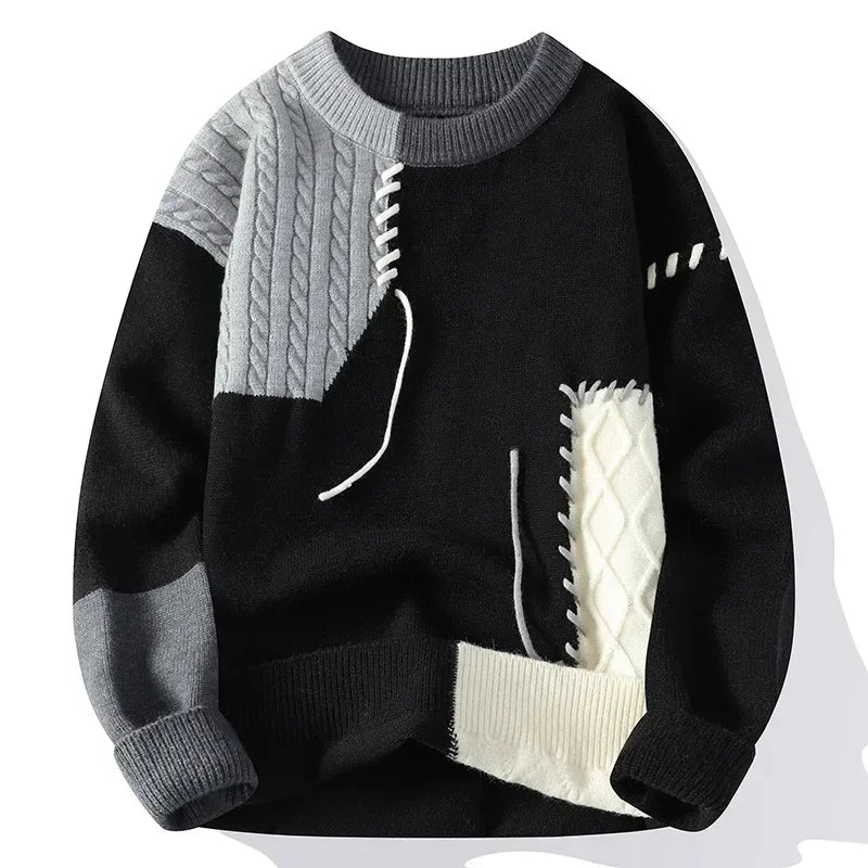 Julian - Strickpullover Patchwork Pullover