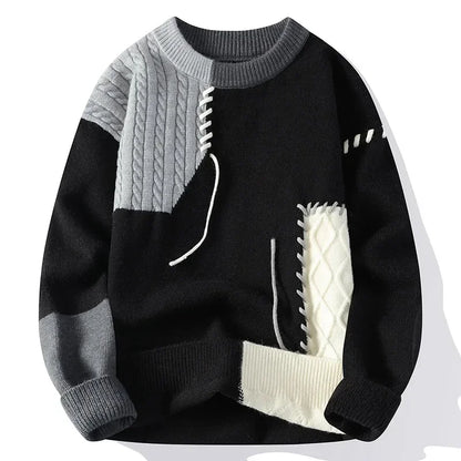 Julian - Strickpullover Patchwork Pullover